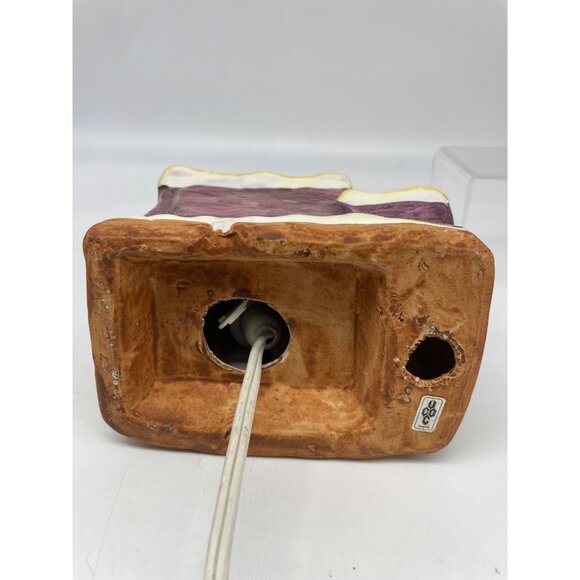 Vtg Holiday Ceramic Illuminated Cabin Snow House Hand Painted Village - Picture 12 of 15